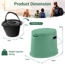 Portable Travel Toilet with Detachable Inner Bucket and Removable Toilet Paper Holder-Green
