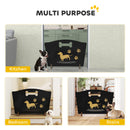 PawHut Wooden Dog Stopper, Freestanding Dog Gate With Support Feet, Black