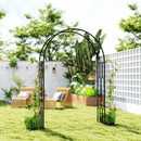 Outsunny Steel Garden Arch, 2.2m High x 1.5m Wide Metal Garden Trellis Black