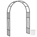 Outsunny Steel Garden Arch, 2.2m High x 1.5m Wide Metal Garden Trellis Black