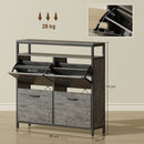 HOMCOM Shoe Cabinet with 4 Flip Drawers, Holds 12-20 Pairs