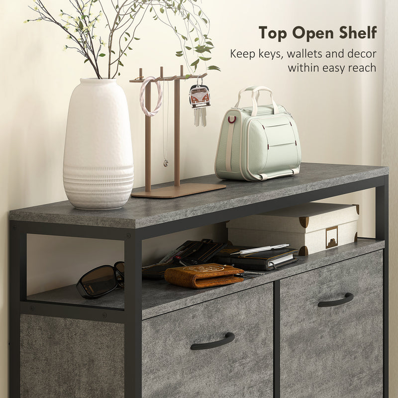HOMCOM Shoe Cabinet with 4 Flip Drawers, Holds 12-20 Pairs