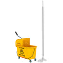 HOMCOM Mop Bucket with Wringer on Wheels for Floor Cleaning 20 Litre Yellow