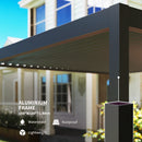 Outsunny 3 X 3(m) Electric Louvered Pergola Aluminium Pergola W/ LED Light
