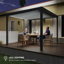 Outsunny 3 X 3(m) Electric Louvered Pergola Aluminium Pergola W/ LED Light