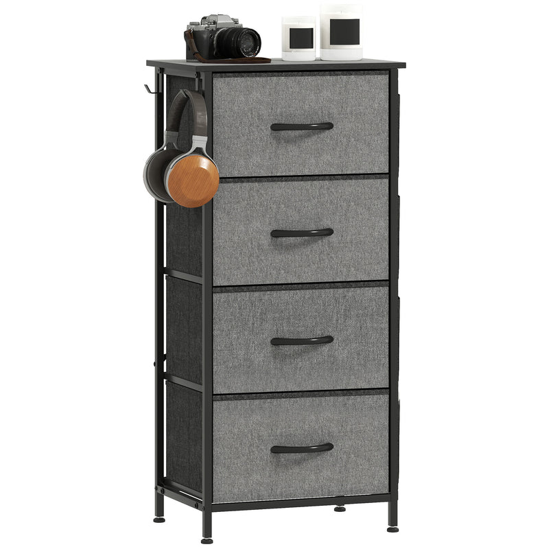 HOMCOM Fabric Chest of Drawers, 4 Drawer Dresser for Bedroom