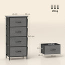 HOMCOM Fabric Chest of Drawers, 4 Drawer Dresser for Bedroom