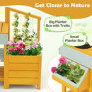 Pretend Mud Kitchen Play Kitchen with Removable Sink and Planter Boxes-Yellow