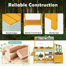 Pretend Mud Kitchen Play Kitchen with Removable Sink and Planter Boxes-Yellow