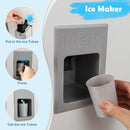 Pretend Play Kitchen with Ice Maker and Cooking Stove for Kids-White