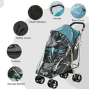 PawHut Pet Stroller for XS and S Dogs w/ Rain Cover