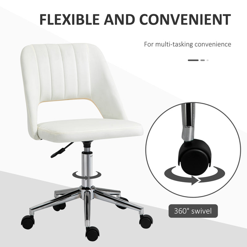 Vinsetto Mid-Back Swivel Home Office Chair Scallop Computer Chair