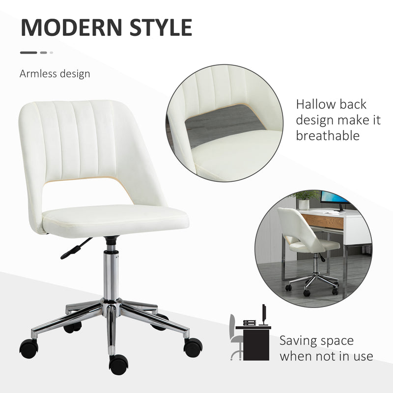 Vinsetto Mid-Back Swivel Home Office Chair Scallop Computer Chair