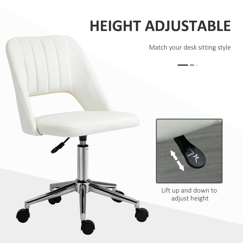 Vinsetto Mid-Back Swivel Home Office Chair Scallop Computer Chair
