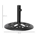 Outsunny Round Patio Umbrella Base Stand, Umbrella Holder, Black