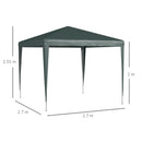 Outsunny Garden Gazebo Marquee Party Tent Wedding Canopy Patio Green 2.7 X 2.7m
