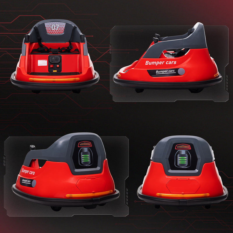 HOMCOM Kids Bumper Car w/ 360-Degree Rotation Spin, Lights, Music - Red