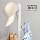 HOMCOM Coat Rack Bamboo Coat Stand With 8 Hooks For Handbags