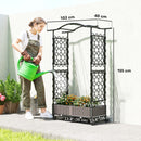 Outsunny Raised Garden Bed with Arch Trellis, Plastic Raised Bed for Garden
