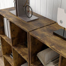 HOMCOM Storage Cabinet Bookcase 6 Cube For Home Office, Rustic Brown