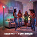 HOMCOM Uplighter Floor Lamp With Tuya App And Music Sync For Bedroom, Black