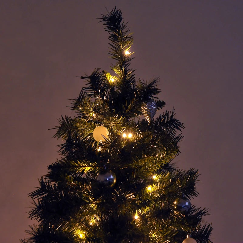 HOMCOM 6FT Pre-Lit Artificial Christmas Tree 200 LED Xmas Tree