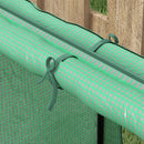 Outsunny Raised Garden Bed Planter Box with Greenhouse, Green and Silver