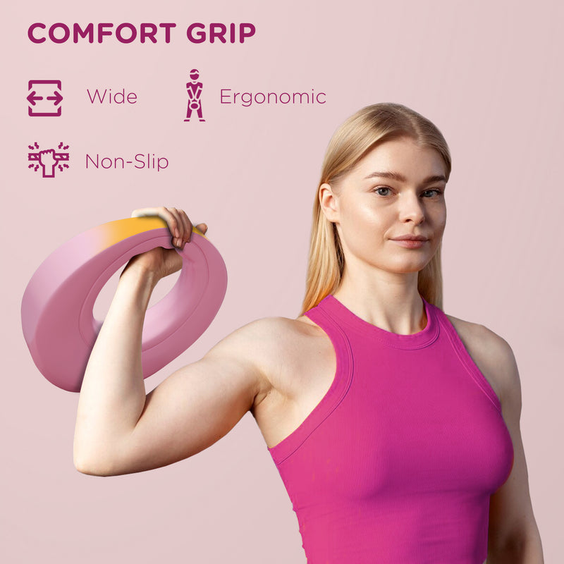 SPORTNOW 12kg Kettlebell For Weight Lifting And Strength Training - Blue/Grey/Pink/Green