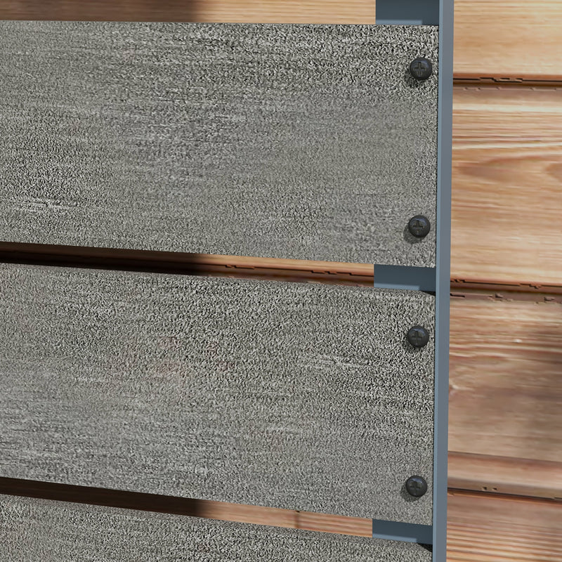 Outsunny Raised Garden Bed With Trellis And Drainage Hole, Planter Box - Brown/Grey