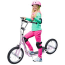 HOMCOM Teen Big Wheel Push Scooter -  Pink