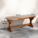 Outsunny Wooden Garden Bench, Rustic Backless Outdoor Loveseat, Carbonised