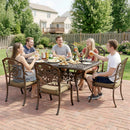 Outsunny Outdoor Dining Set With Cushions, Parasol Hole, Bronze Tone