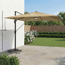Outsunny 3 X 3 M Garden Cantilever Parasol W/ Light, Cover, Wind Protection