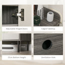 HOMCOM Hallway Shoe Cabinet With 3 Adjustable Shelves Graphite Wood Effect