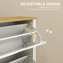 HOMCOM 18-Shoe Storage Cabinet 6 Shelves 3 Drawers Tabletop