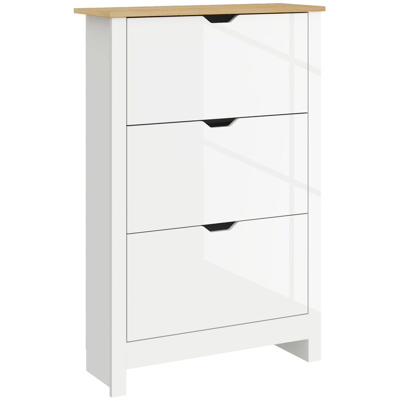 HOMCOM 18-Shoe Storage Cabinet 6 Shelves 3 Drawers Tabletop