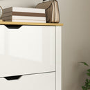 HOMCOM 18-Shoe Storage Cabinet 6 Shelves 3 Drawers Tabletop