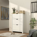 HOMCOM 18-Shoe Storage Cabinet 6 Shelves 3 Drawers Tabletop