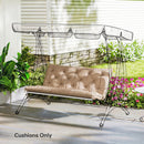 Outsunny Garden Bench Cushion, Seat Pad with Ties, Khaki