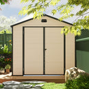 Outsunny 8 X 6ft Garden Shed Storage W/ Foundation Kit, Vents, Cream White
