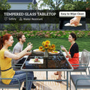 Outsunny 5 Piece PE Rattan Garden Dining Set with Cushions, Light Grey