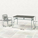 Outsunny 5 Piece PE Rattan Garden Dining Set with Cushions, Light Grey