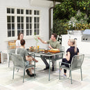 Outsunny 5 Piece PE Rattan Garden Dining Set with Cushions, Light Grey