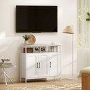 HOMCOM Industrial Kitchen Sideboard with Open Shelf & 2 Cabinets, White