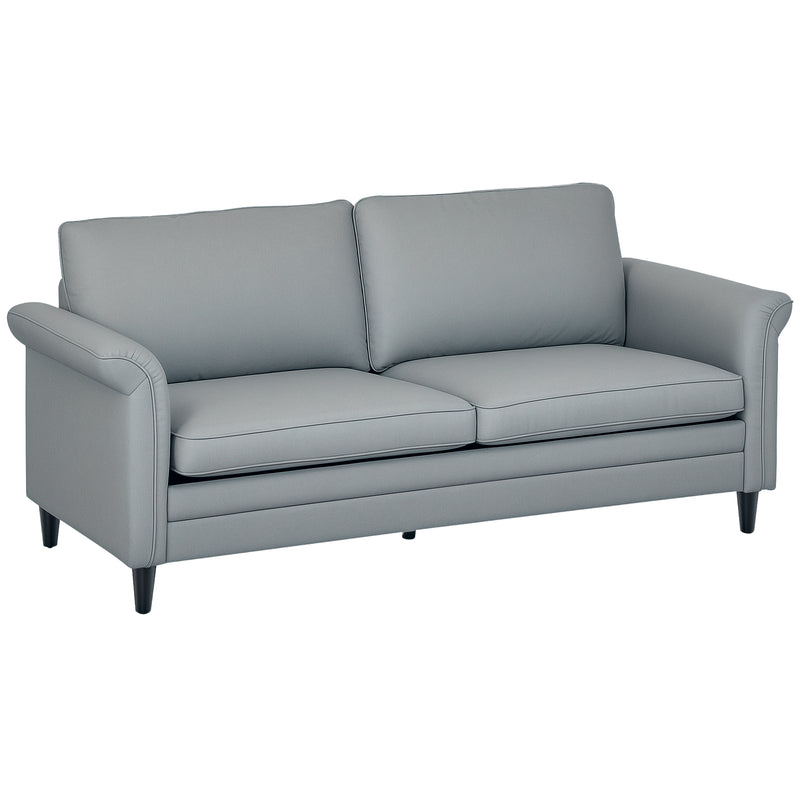 HOMCOM Modern 3 Seater Sofa for Living Room, Fabric Couch Settee