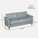 HOMCOM Modern 3 Seater Sofa for Living Room, Fabric Couch Settee
