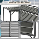 Outsunny Metal Pergola Patio Sun Shelter Grape Tent Retractable Canopy UV Cut