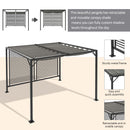 Outsunny Metal Pergola Patio Sun Shelter Grape Tent Retractable Canopy UV Cut