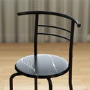 HOMCOM Breakfast Bar Table And Stools Set, Dining Room Set With Shelf, Black