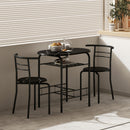 HOMCOM Breakfast Bar Table And Stools Set, Dining Room Set With Shelf, Black